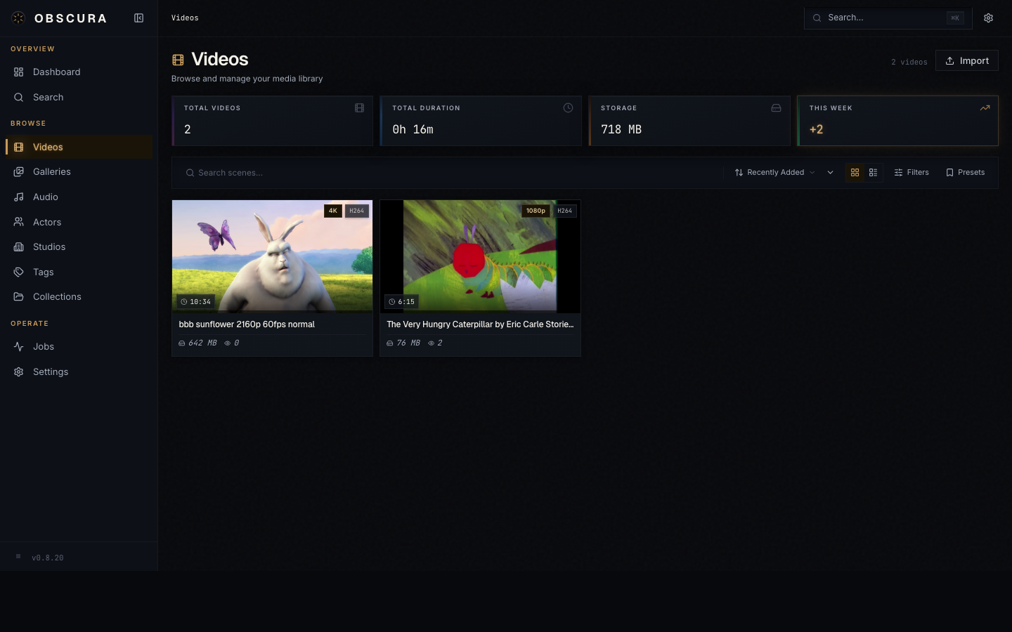 Videos library