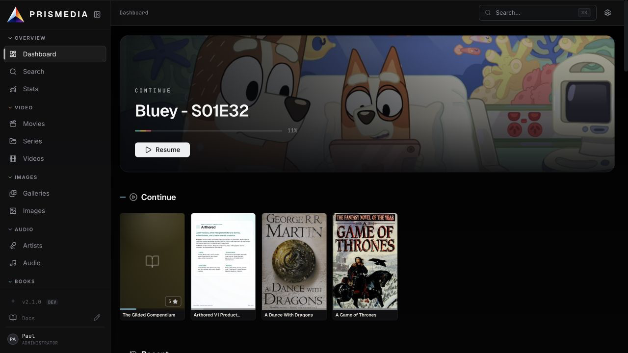 Prismedia dashboard