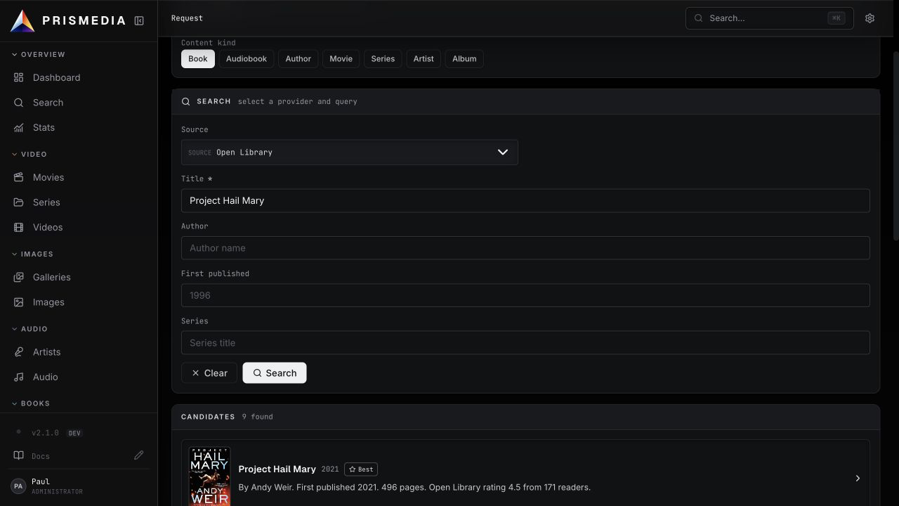 Request search
