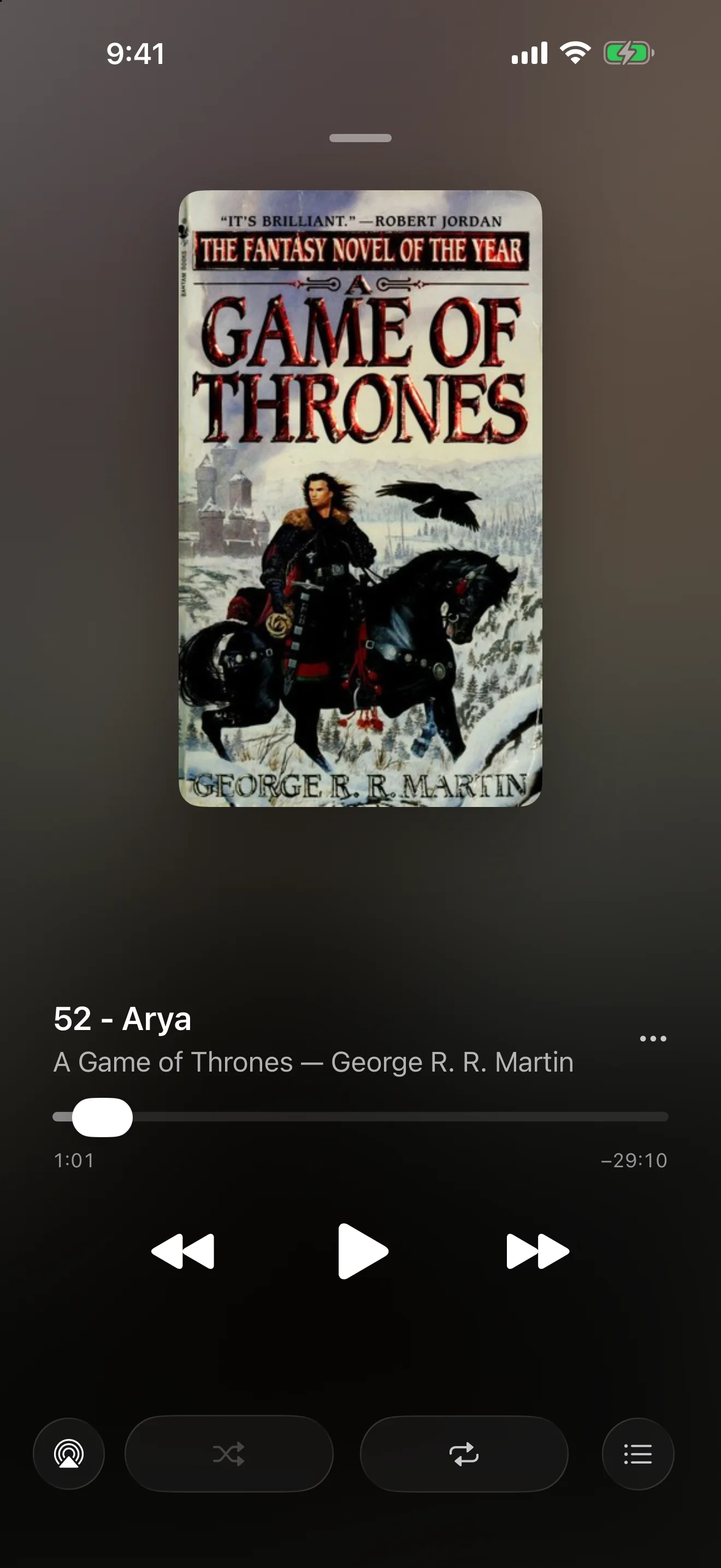 Prismedia native audiobook player for A Game of Thrones